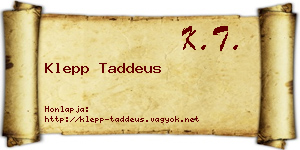 Klepp Taddeus névjegykártya